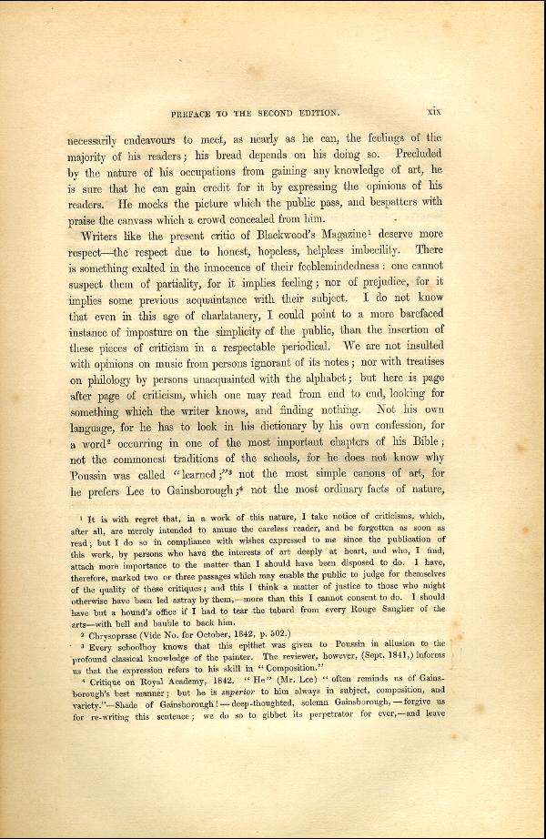 'Modern Painters' Volume I (1846 edition): Front Matter: Second Preface: Page xix