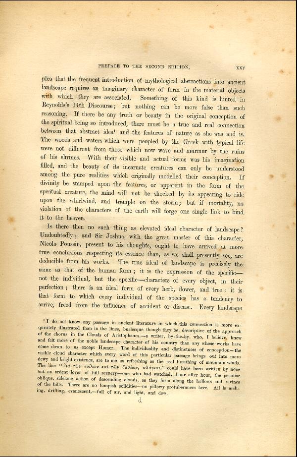 'Modern Painters' Volume I (1846 edition): Front Matter: Second Preface: Page xxv