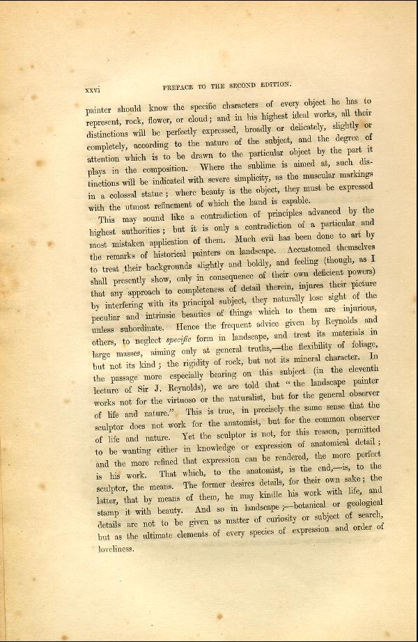 'Modern Painters' Volume I (1846 edition): Front Matter: Second Preface: Page xxvi