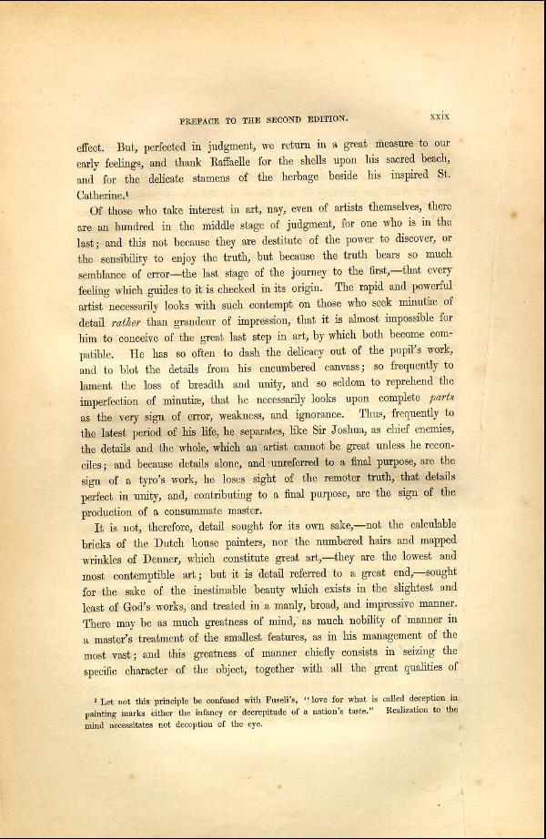 'Modern Painters' Volume I (1846 edition): Front Matter: Second Preface: Page xxix