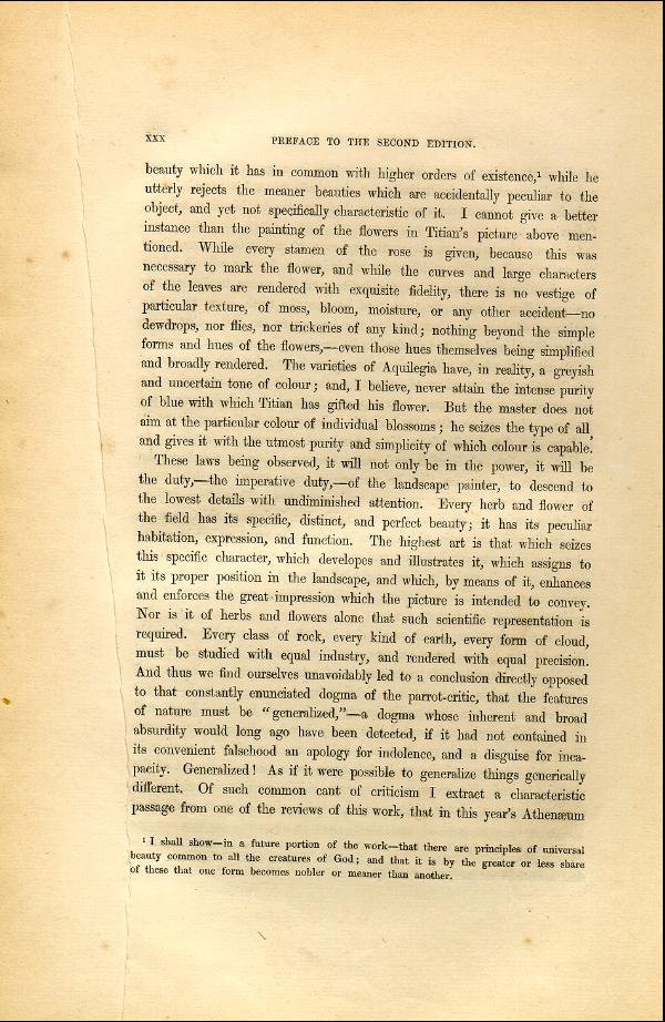 'Modern Painters' Volume I (1846 edition): Front Matter: Second Preface: Page xxx