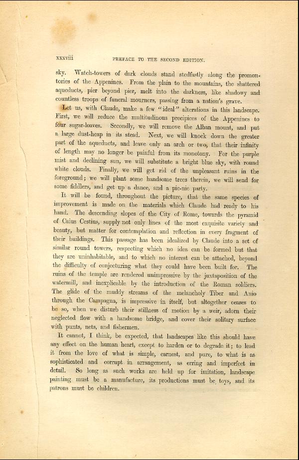 'Modern Painters' Volume I (1846 edition): Front Matter: Second Preface: Page xxxviii