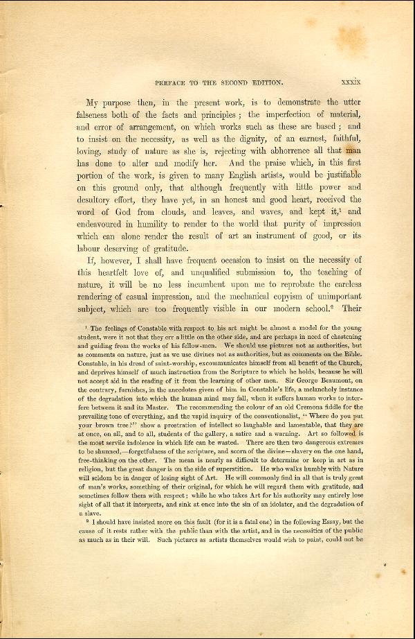 'Modern Painters' Volume I (1846 edition): Front Matter: Second Preface: Page xxxix