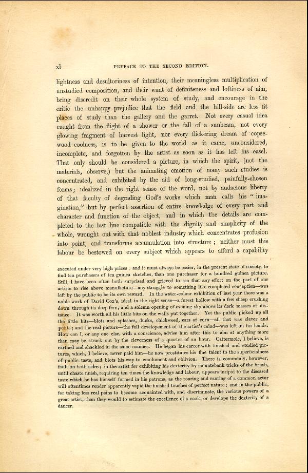 'Modern Painters' Volume I (1846 edition): Front Matter: Second Preface: Page xl