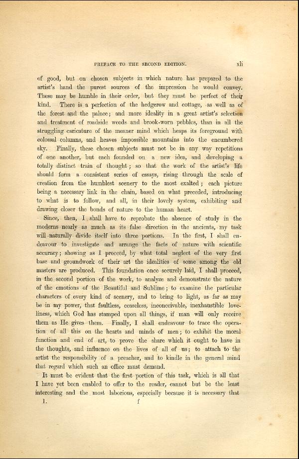'Modern Painters' Volume I (1846 edition): Front Matter: Second Preface: Page xli