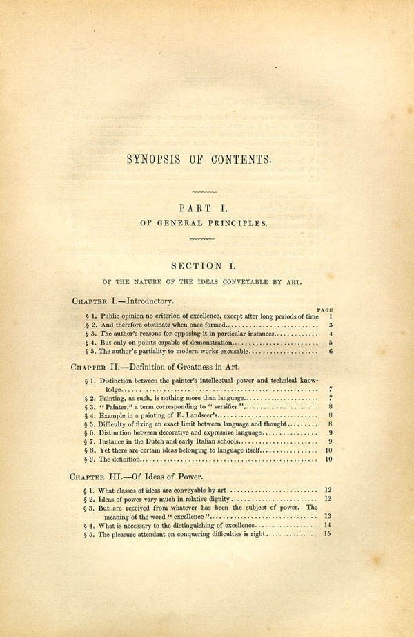 'Modern Painters' Volume I (1846 edition): Front Matter: Synopsis: Page xlvii