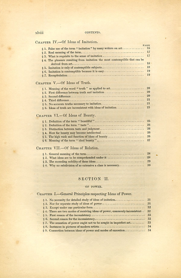 'Modern Painters' Volume I (1846 edition): Front Matter: Synopsis: Page xlviii