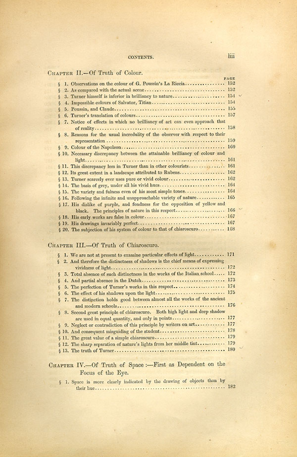 'Modern Painters' Volume I (1846 edition): Front Matter: Synopsis: Page liii