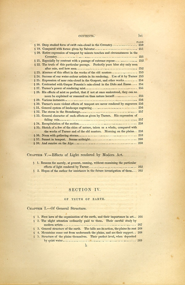 'Modern Painters' Volume I (1846 edition): Front Matter: Synopsis: Page lvii