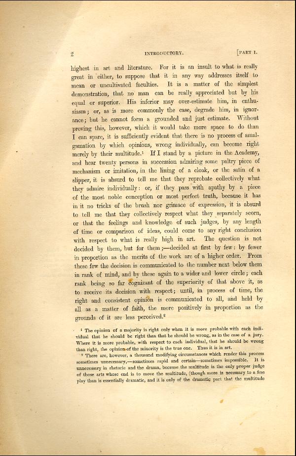 'Modern Painters' Volume I (1846 edition): Part I: Section I: Chapter I: Page 2