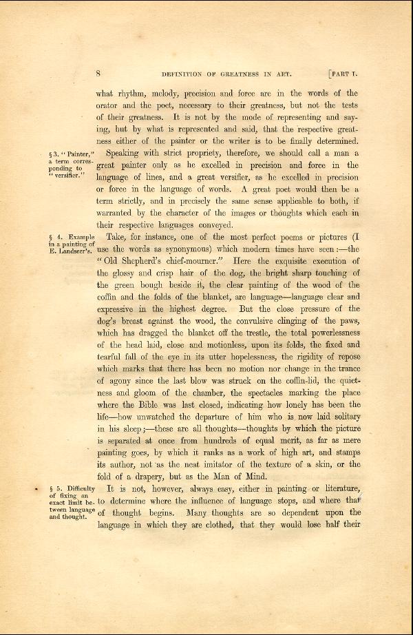 'Modern Painters' Volume I (1846 edition): Part I: Section I: Chapter II: Page 8