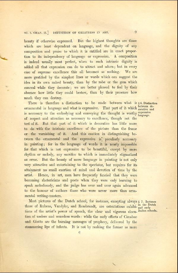 'Modern Painters' Volume I (1846 edition): Part I: Section I: Chapter II: Page 9