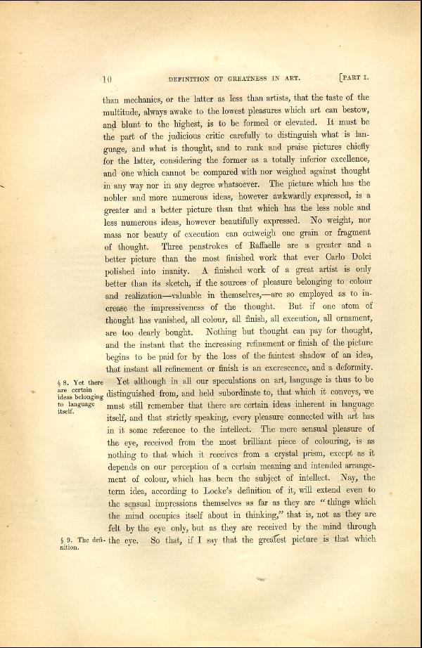 'Modern Painters' Volume I (1846 edition): Part I: Section I: Chapter II: Page 10