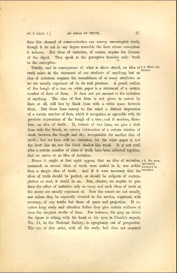 'Modern Painters' Volume I (1846 edition): Part I: Section I: Chapter V: Page 21