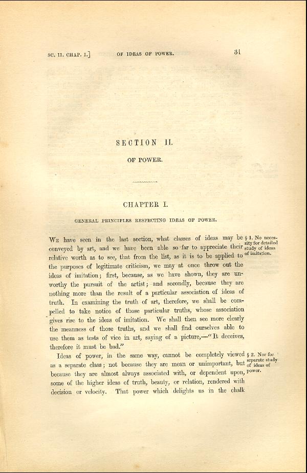 'Modern Painters' Volume I (1846 edition): Part I: Section II: Chapter I: Page 31