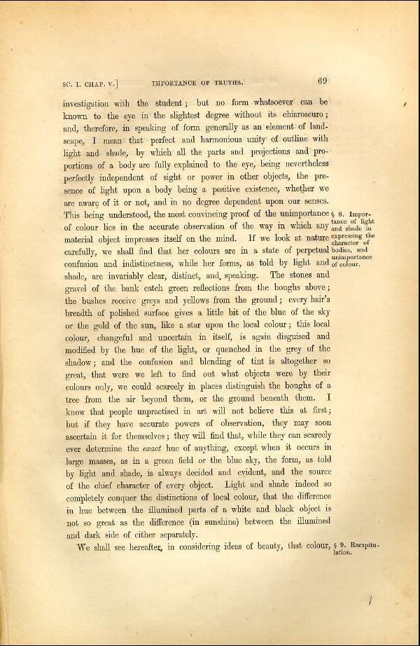 'Modern Painters' Volume I (1846 edition): Part II: Section I: Chapter V: Page 69