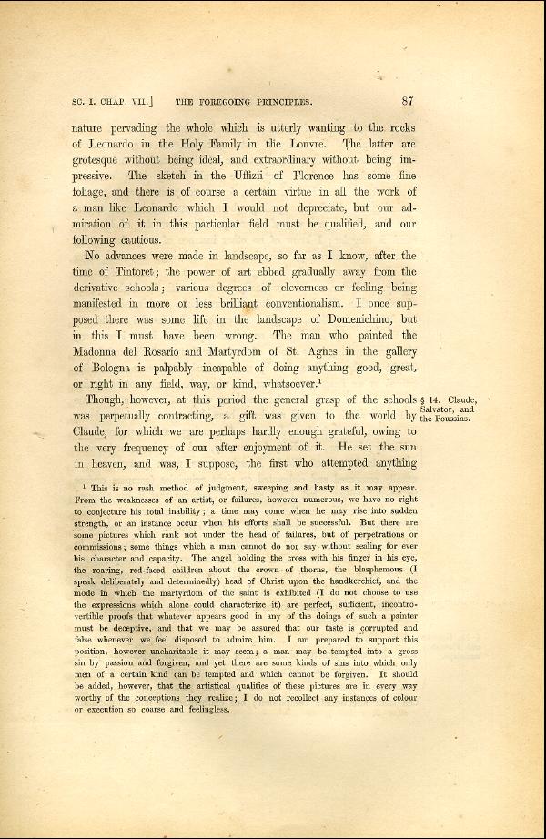 'Modern Painters' Volume I (1846 edition): Part II: Section I: Chapter VII: Page 87