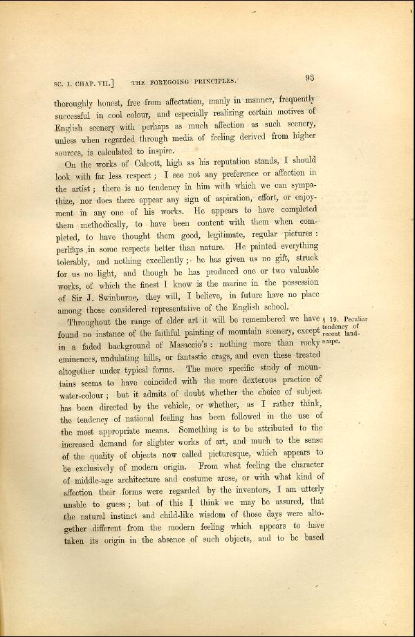 'Modern Painters' Volume I (1846 edition): Part II: Section I: Chapter VII: Page 93