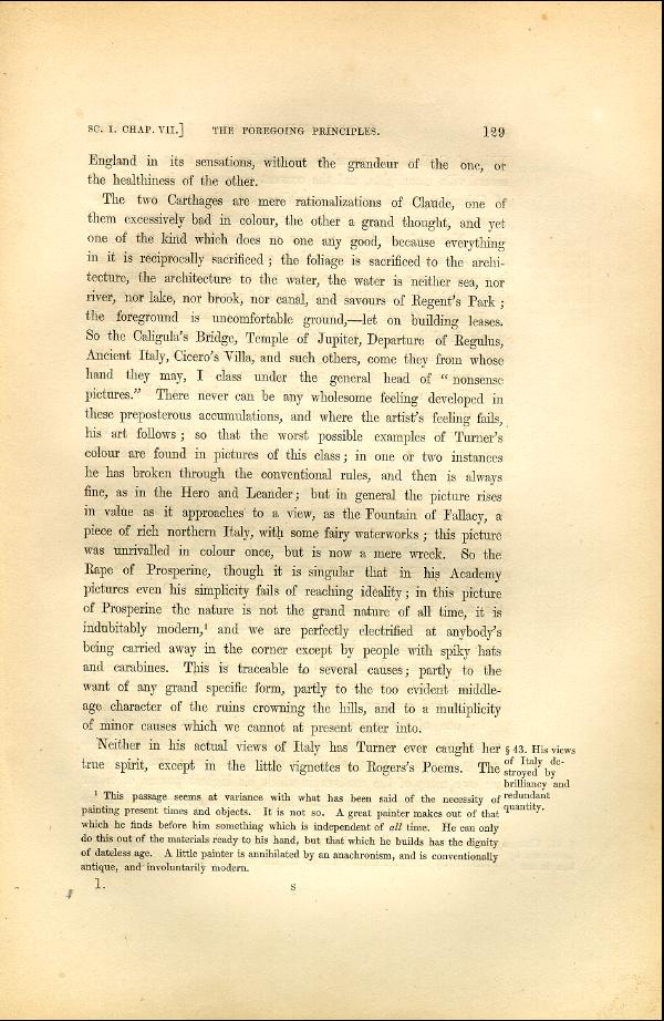 'Modern Painters' Volume I (1846 edition): Part II: Section I: Chapter VII: Page 129