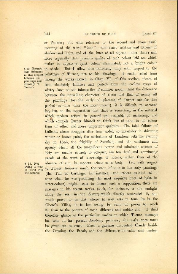 'Modern Painters' Volume I (1846 edition): Part II: Section II: Chapter I: Page 144