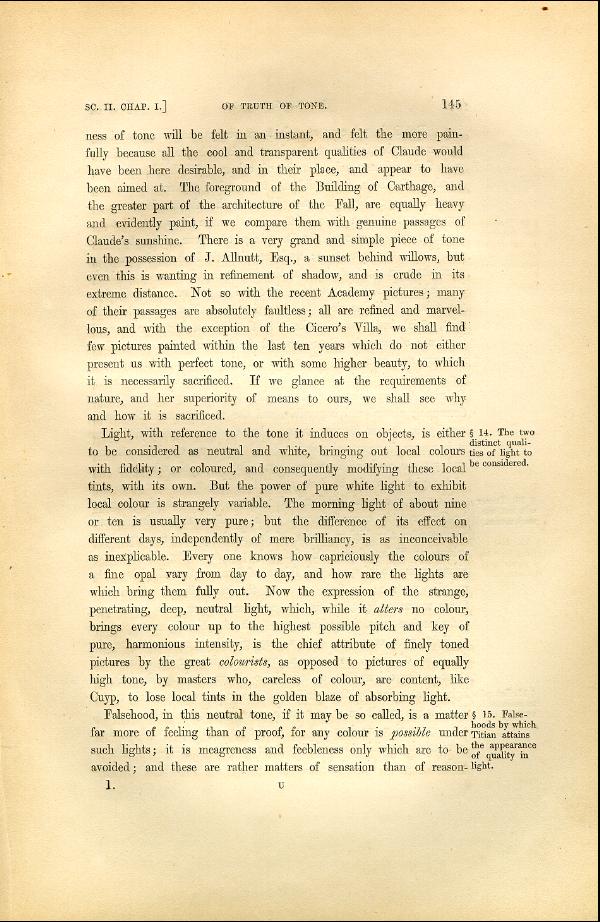 'Modern Painters' Volume I (1846 edition): Part II: Section II: Chapter I: Page 145