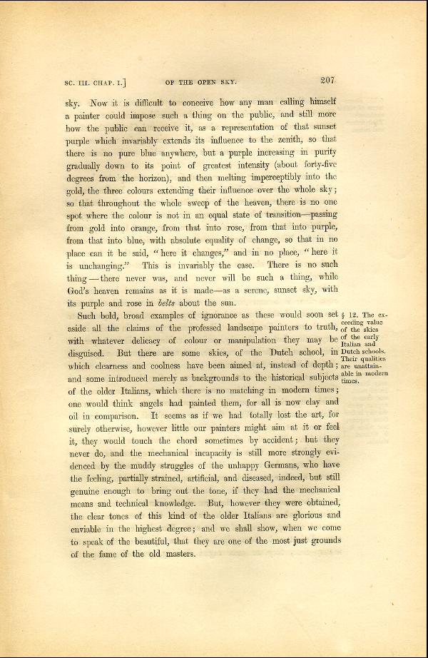 'Modern Painters' Volume I (1846 edition): Part II: Section III: Chapter I: Page 207