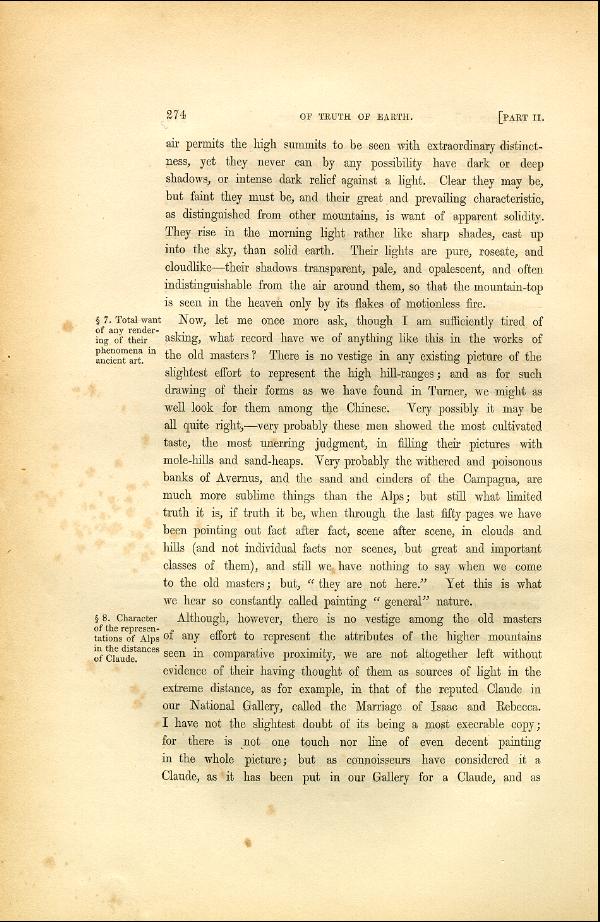 'Modern Painters' Volume I (1846 edition): Part II: Section IV: Chapter II: Page 274