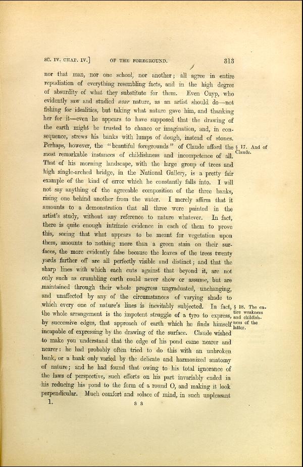 'Modern Painters' Volume I (1846 edition): Part II: Section IV: Chapter IV: Page 313