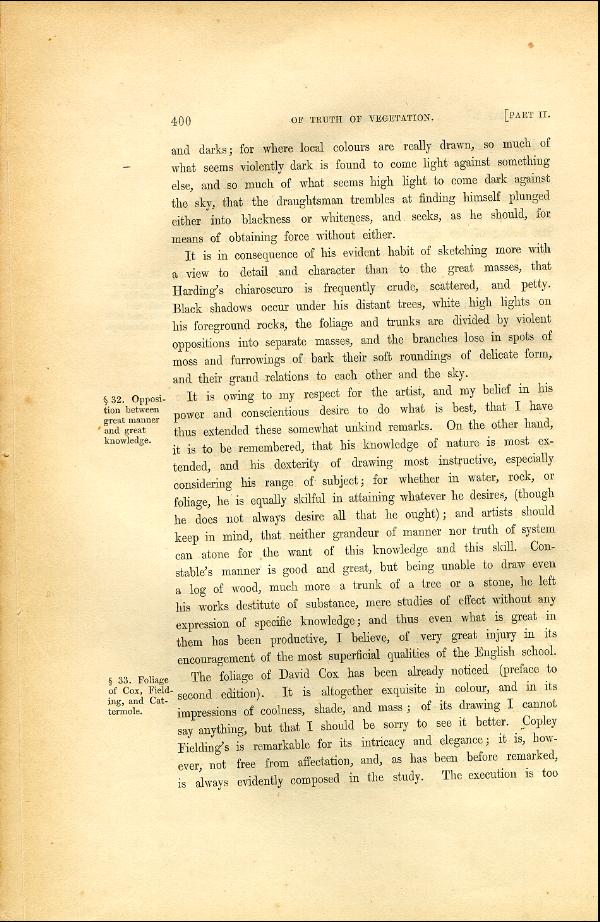 'Modern Painters' Volume I (1846 edition): Part II: Section VI: Chapter I: Page 400