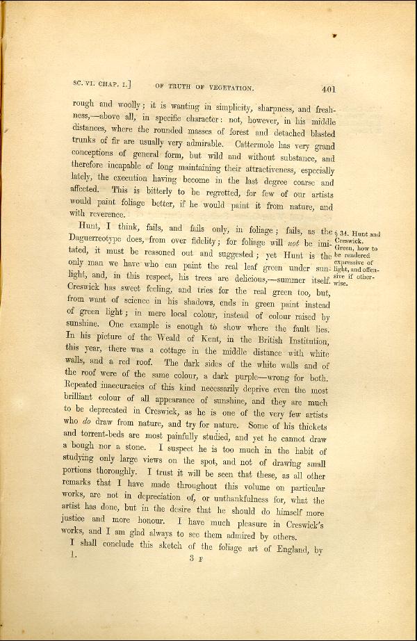 'Modern Painters' Volume I (1846 edition): Part II: Section VI: Chapter I: Page 401
