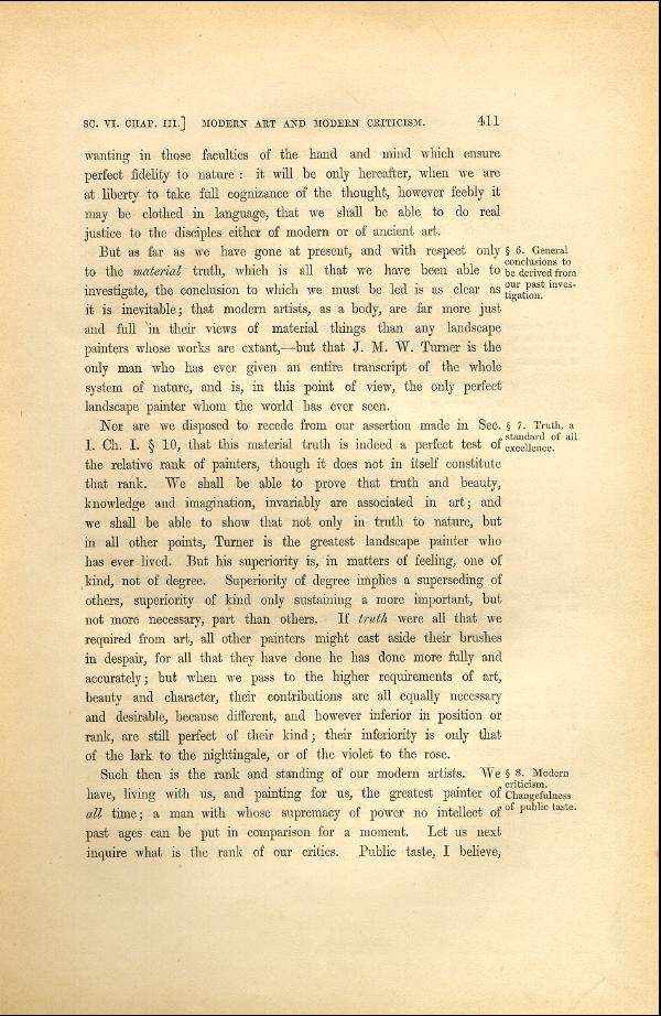 'Modern Painters' Volume I (1846 edition): Part II: Section VI: Chapter III: Page 411
