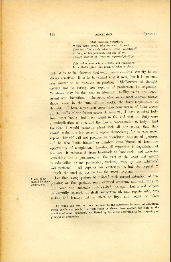 'Modern Painters' Volume I (1846 edition): Part II: Section VI: Chapter III: Page 418