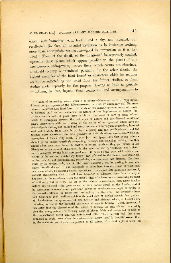 'Modern Painters' Volume I (1846 edition): Part II: Section VI: Chapter III: Page 419