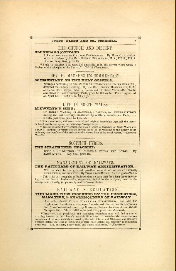 'Modern Painters' Volume I (1846 edition): Back Matter: Page 3