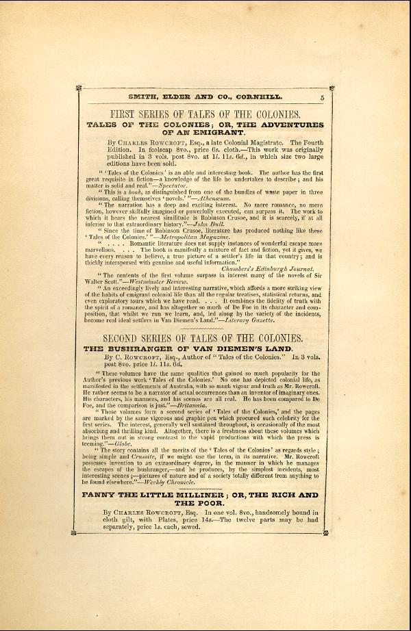 'Modern Painters' Volume I (1846 edition): Back Matter: Page 5