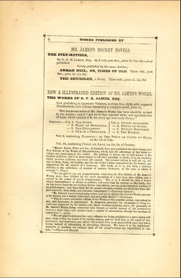 'Modern Painters' Volume I (1846 edition): Back Matter: Page 6