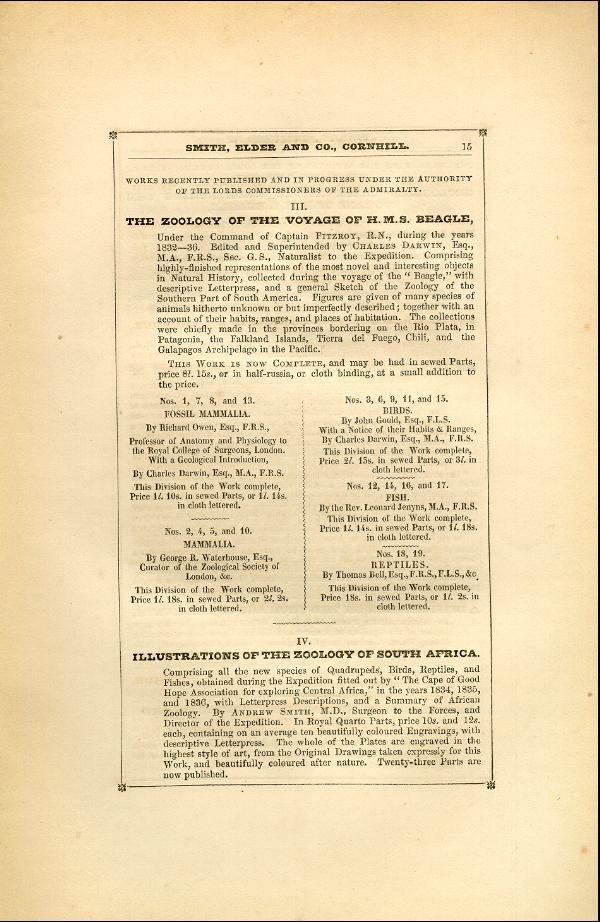 'Modern Painters' Volume I (1846 edition): Back Matter: Page 15