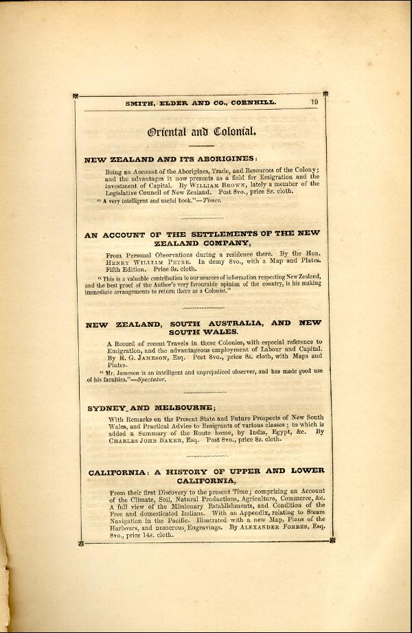 'Modern Painters' Volume I (1846 edition): Back Matter: Page 19