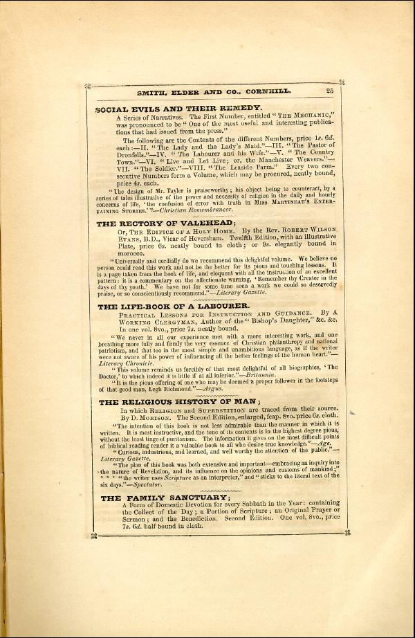 'Modern Painters' Volume I (1846 edition): Back Matter: Page 25