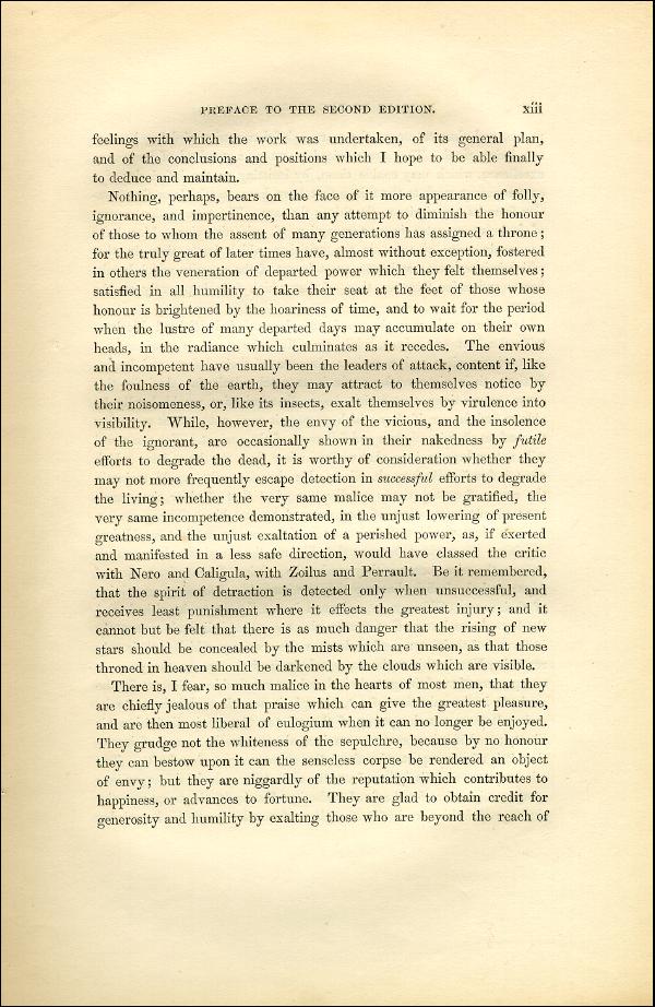 'Modern Painters' Volume I (1851 edition): Front Matter: Second Preface: Page xiii