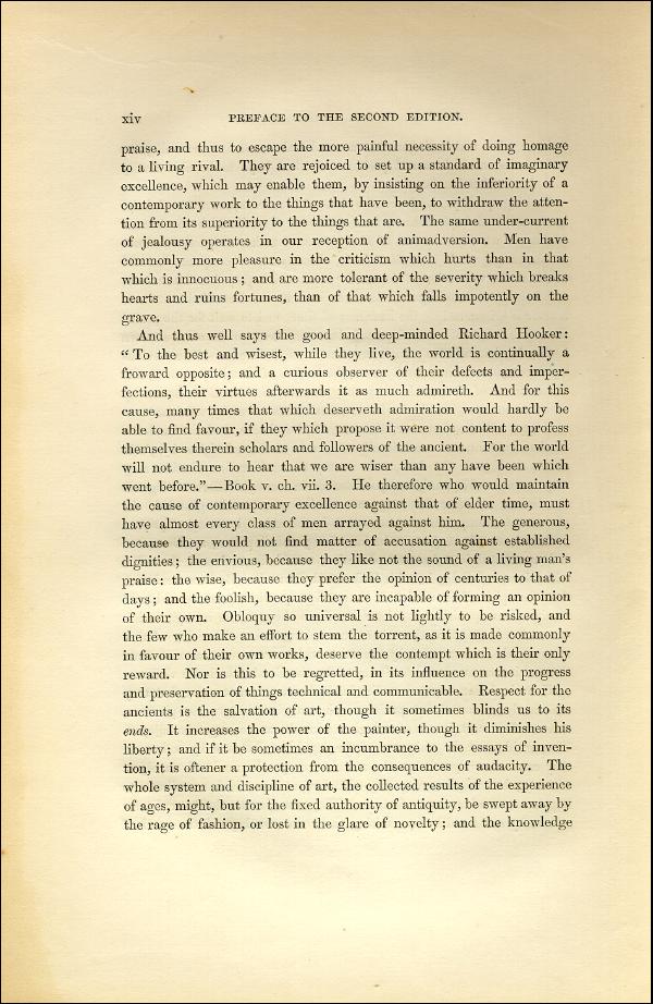 'Modern Painters' Volume I (1851 edition): Front Matter: Second Preface: Page xiv