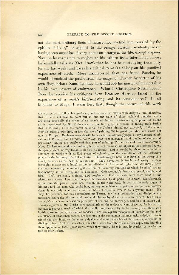 'Modern Painters' Volume I (1851 edition): Front Matter: Second Preface: Page xx