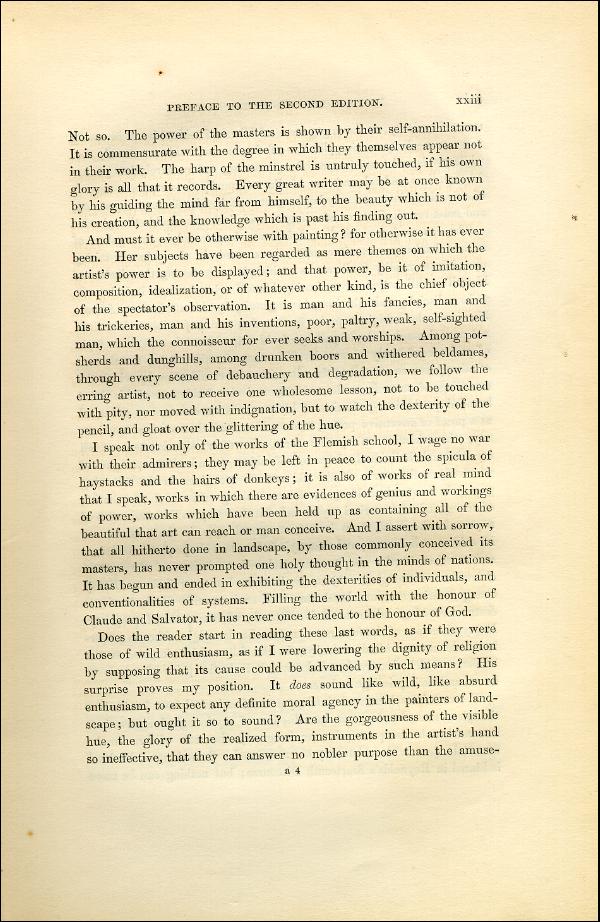'Modern Painters' Volume I (1851 edition): Front Matter: Second Preface: Page xxiii
