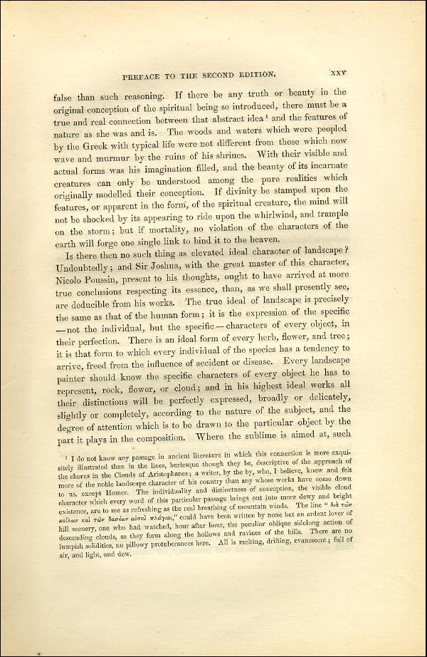 'Modern Painters' Volume I (1851 edition): Front Matter: Second Preface: Page xxv