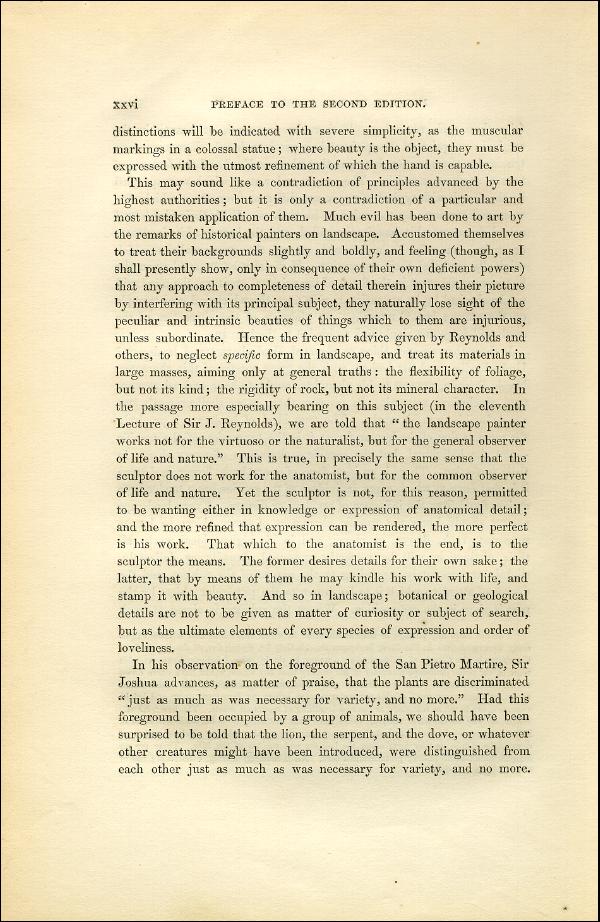 'Modern Painters' Volume I (1851 edition): Front Matter: Second Preface: Page xxvi