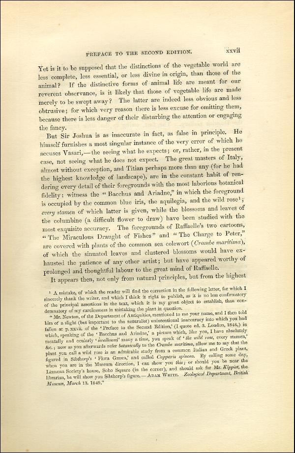 'Modern Painters' Volume I (1851 edition): Front Matter: Second Preface: Page xxvii