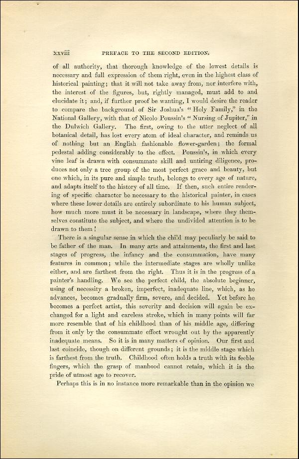 'Modern Painters' Volume I (1851 edition): Front Matter: Second Preface: Page xxviii