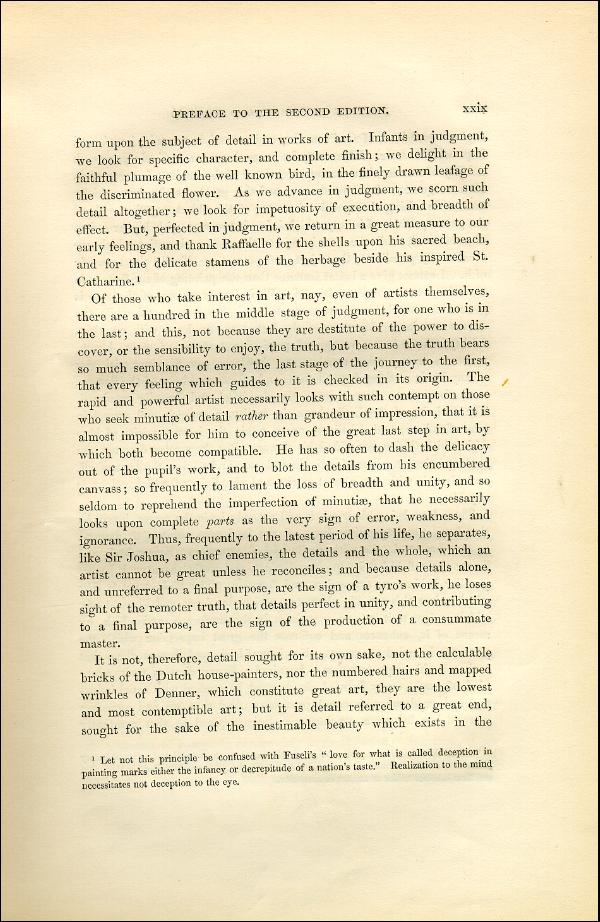 'Modern Painters' Volume I (1851 edition): Front Matter: Second Preface: Page xxix