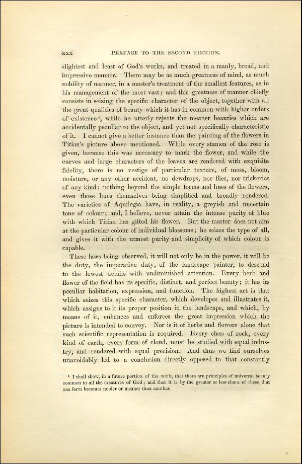 'Modern Painters' Volume I (1851 edition): Front Matter: Second Preface: Page xxx