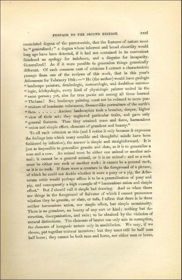 'Modern Painters' Volume I (1851 edition): Front Matter: Second Preface: Page xxxi